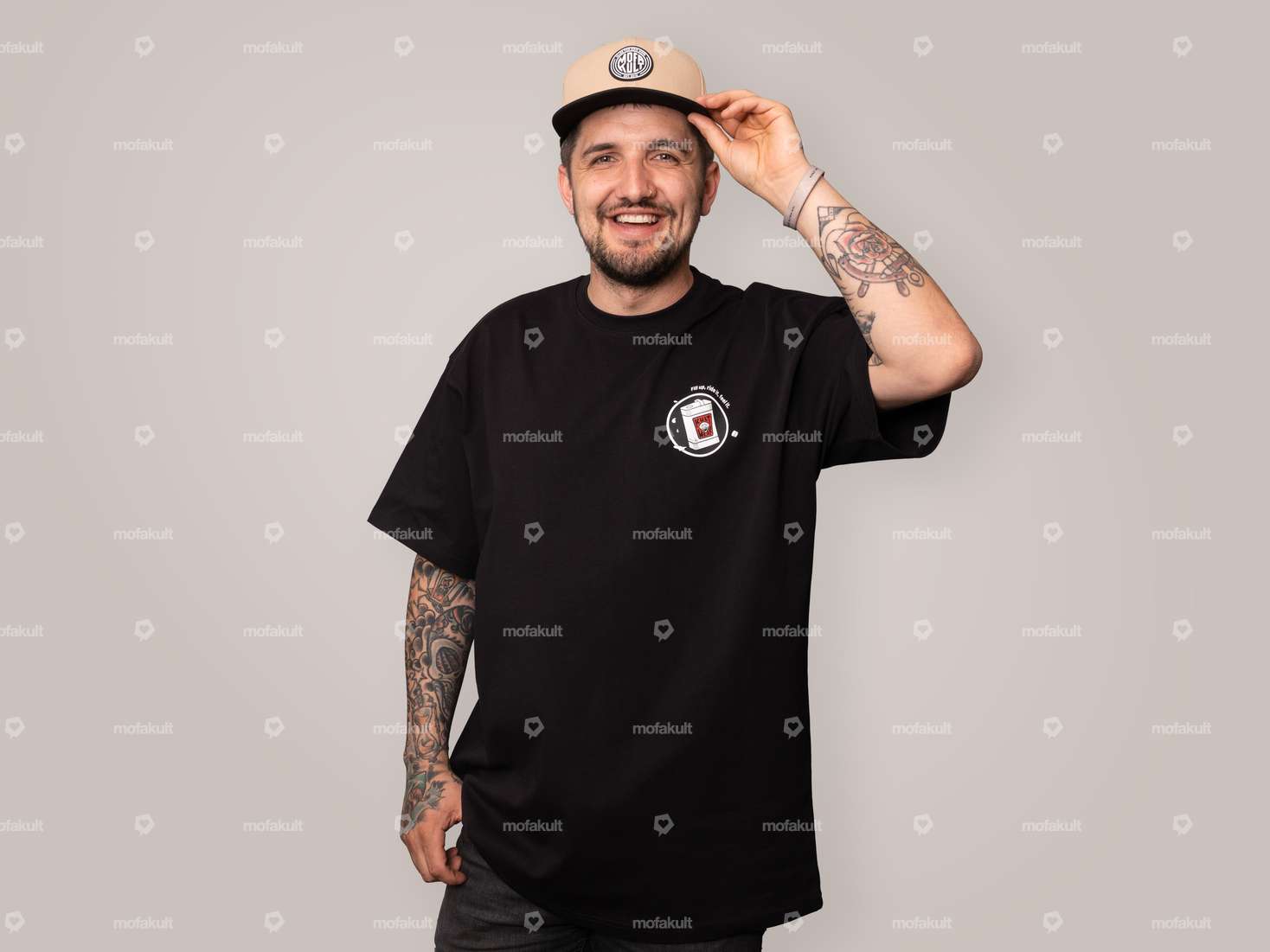 T-shirt Kultwear "bidon" oversize Carousel Image 1