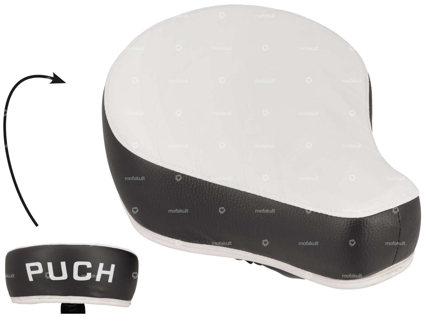 Selle "PUCH" noir - blanc Carousel Image 1