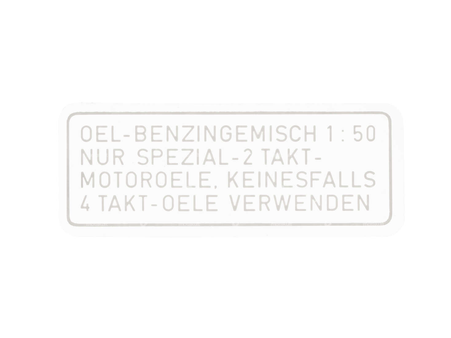 Autocollant essence 1:50 blanc (Puch) 4 lignes NOS Carousel Image 1