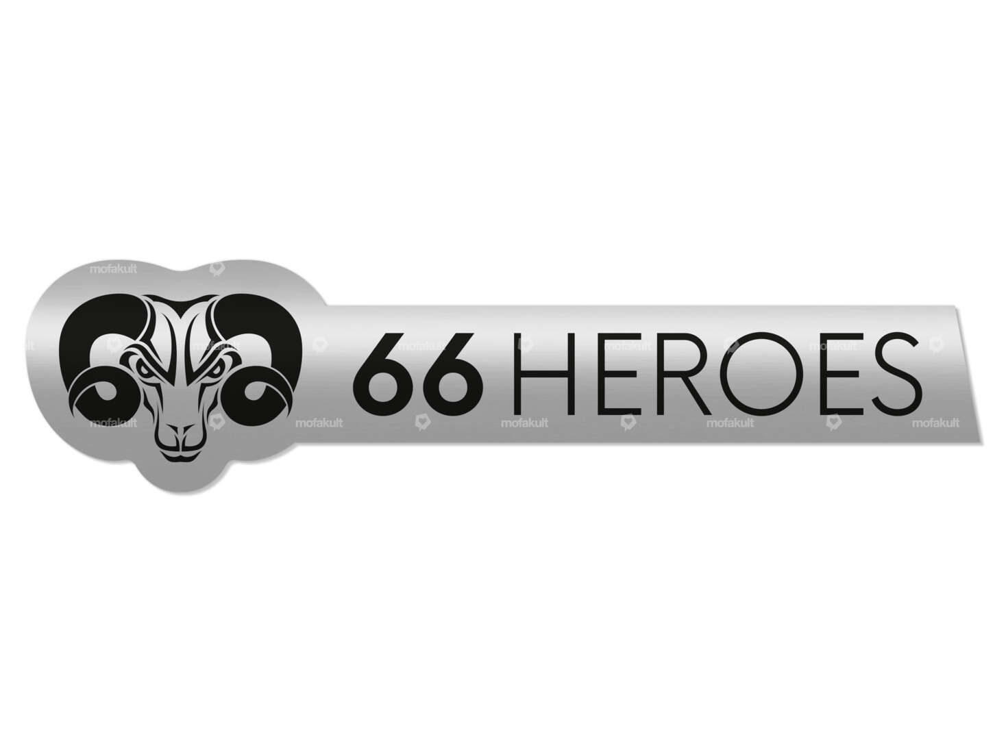 Sticker "66HEROES" 83 x 20 mm chrome Carousel Image 1
