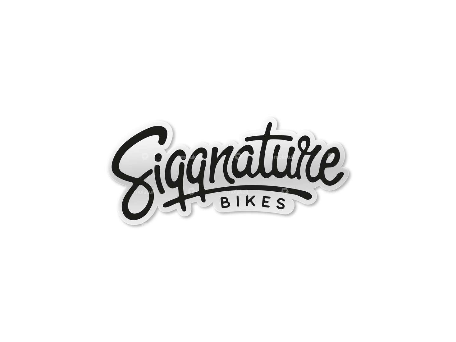 Autocollant Siggnature "Siggnature Bikes" 70 x 30 mm transparent noir Carousel Image 1