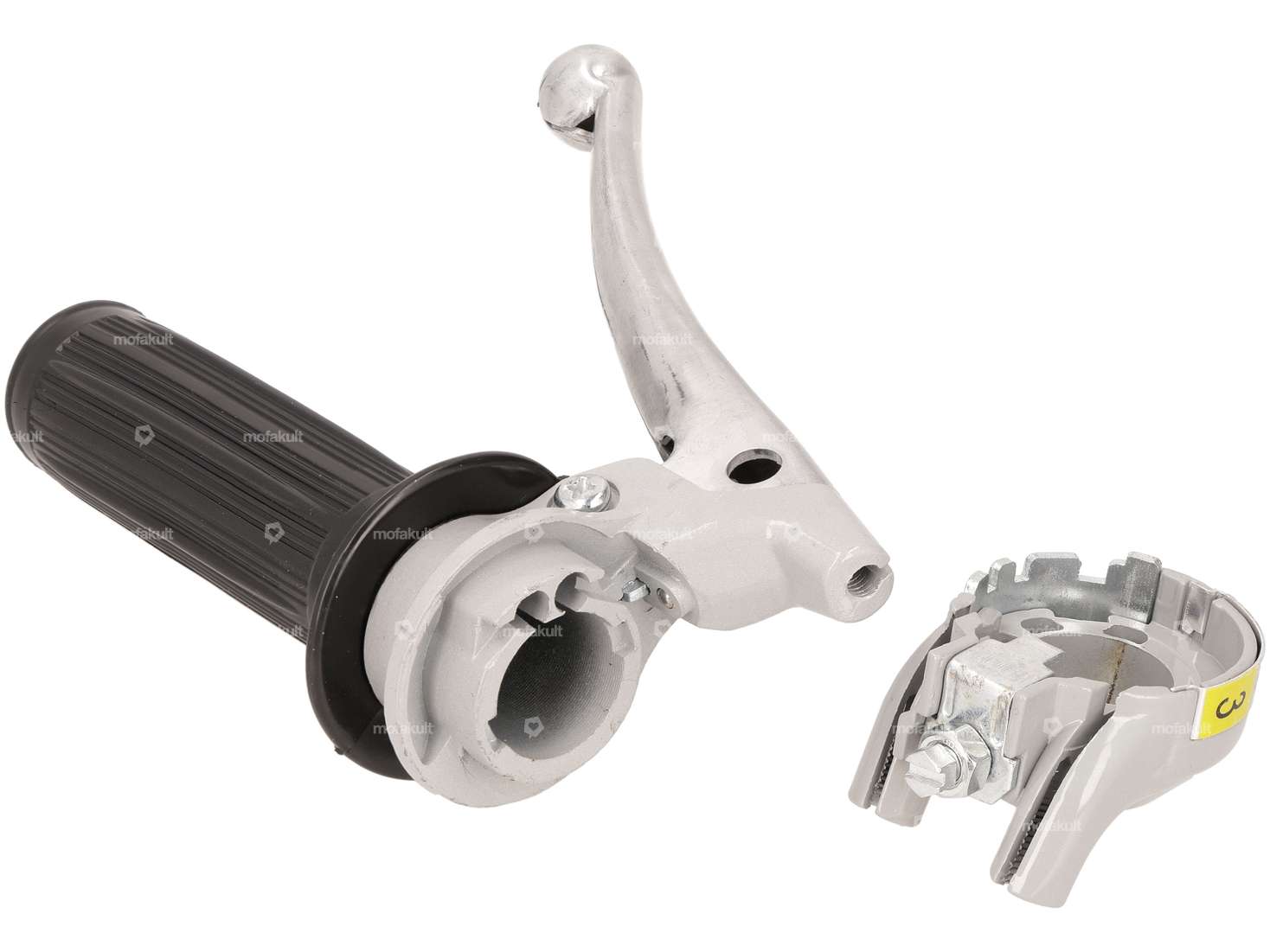 Poignée de commande 3 vitesses (réplique Magura) gris / noir Carousel Image 4