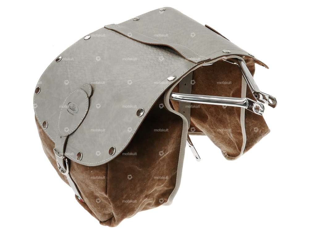 Sacoche à bagages Oldschool grise Carousel Image 6