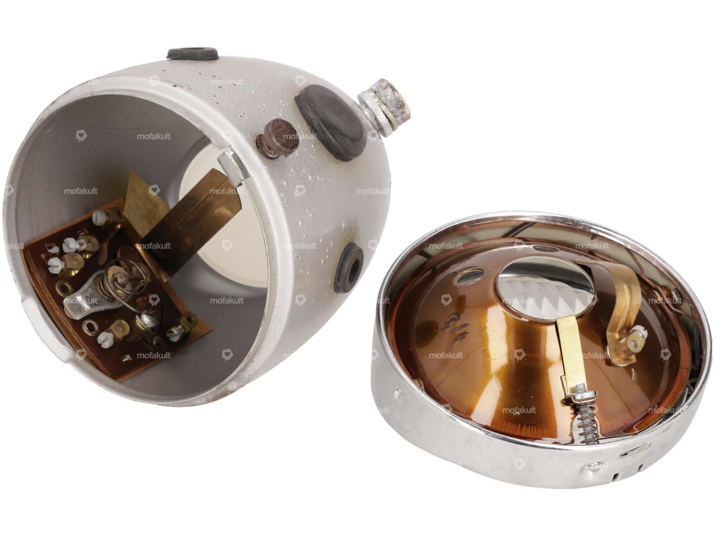 Union Eierlampe Ø 92 mm avec dommages (fixation centrale) argent NOS Carousel Image 4