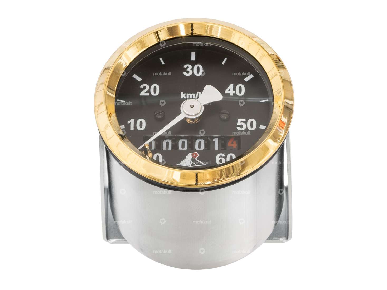 66HEROES Tacho 60 km/h Ø 48 mm «mofakult» schwarz Gold Edition Carousel Image 1