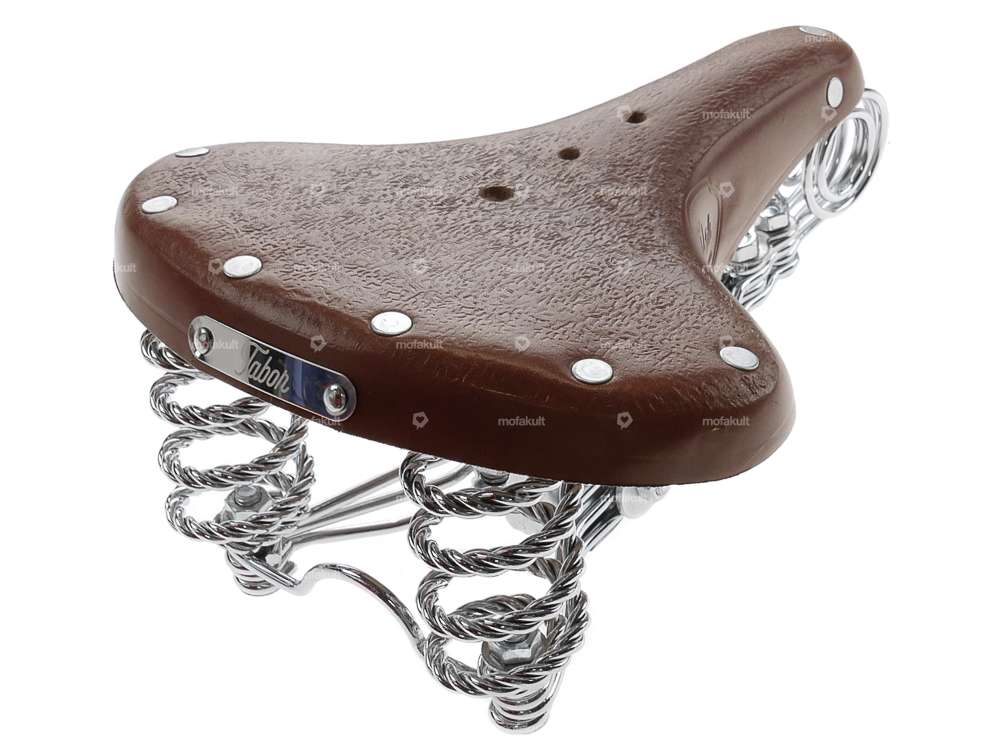 Tabor Sattel Leder Tonnenfeder gedreht braun Carousel Image 3