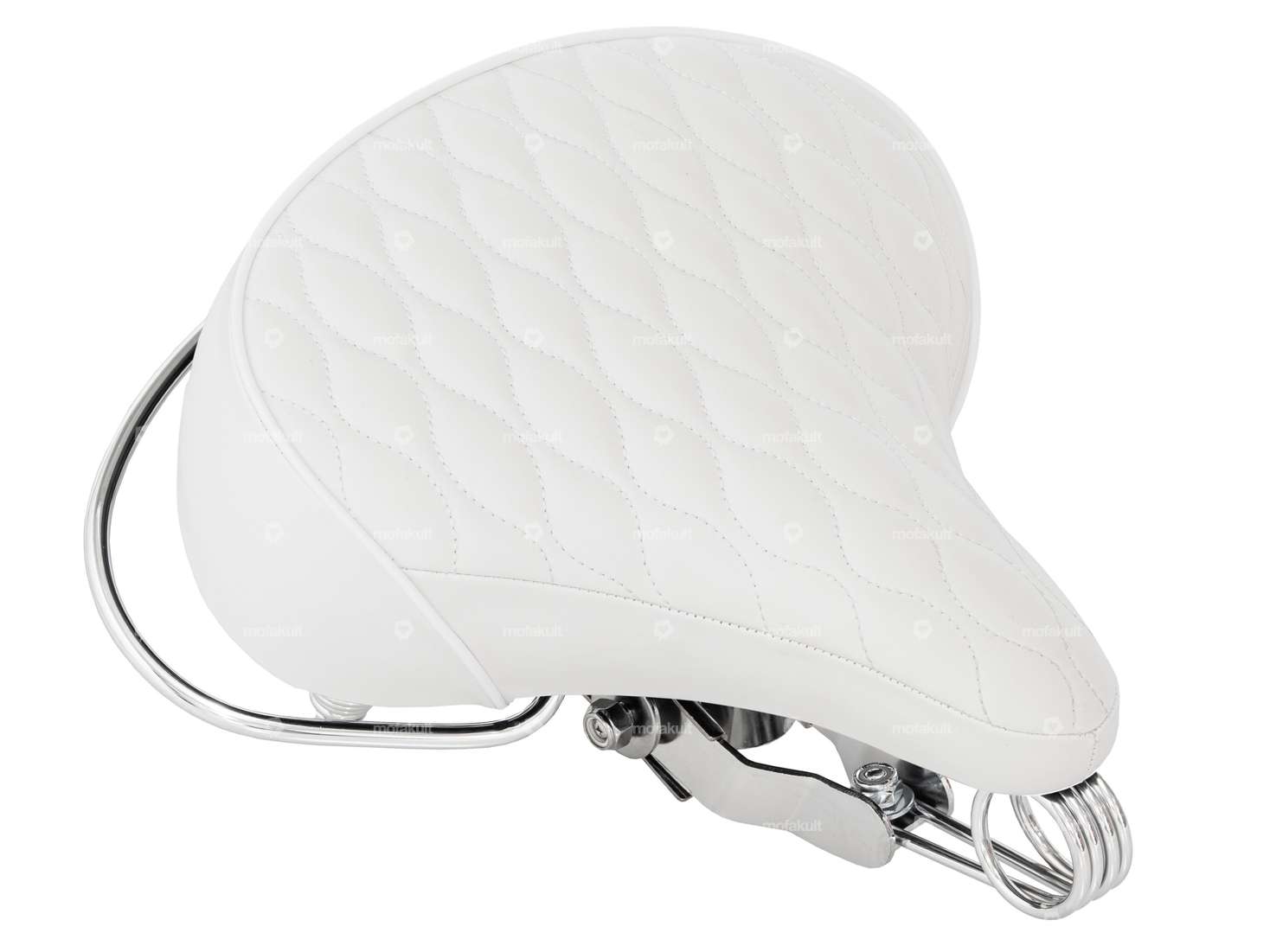 Selle Diamond à ressorts en tonneau blanc Carousel Image 2