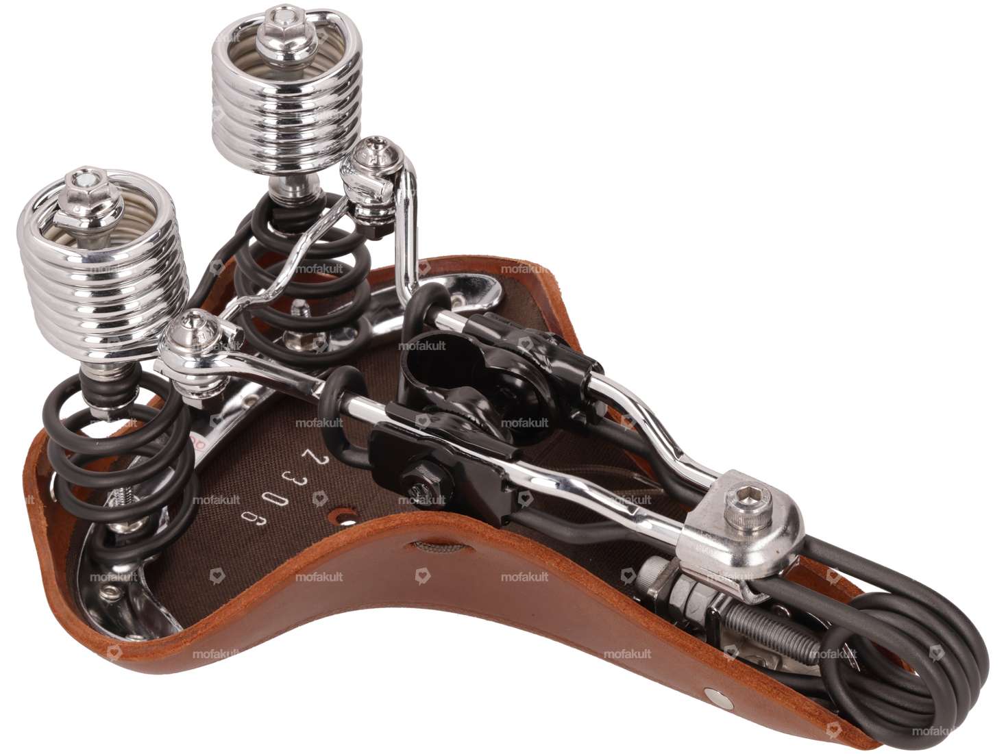 66HEROES Selle "Luxe" marron cuir à ressorts Carousel Image 2