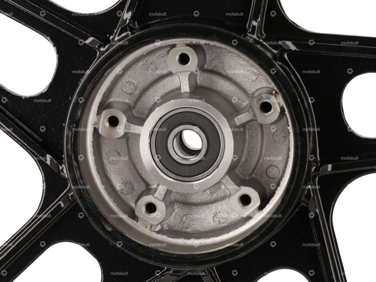 Roue avant 17" en fonte noire avec plaque d'ancrage de frein Carousel Image 3