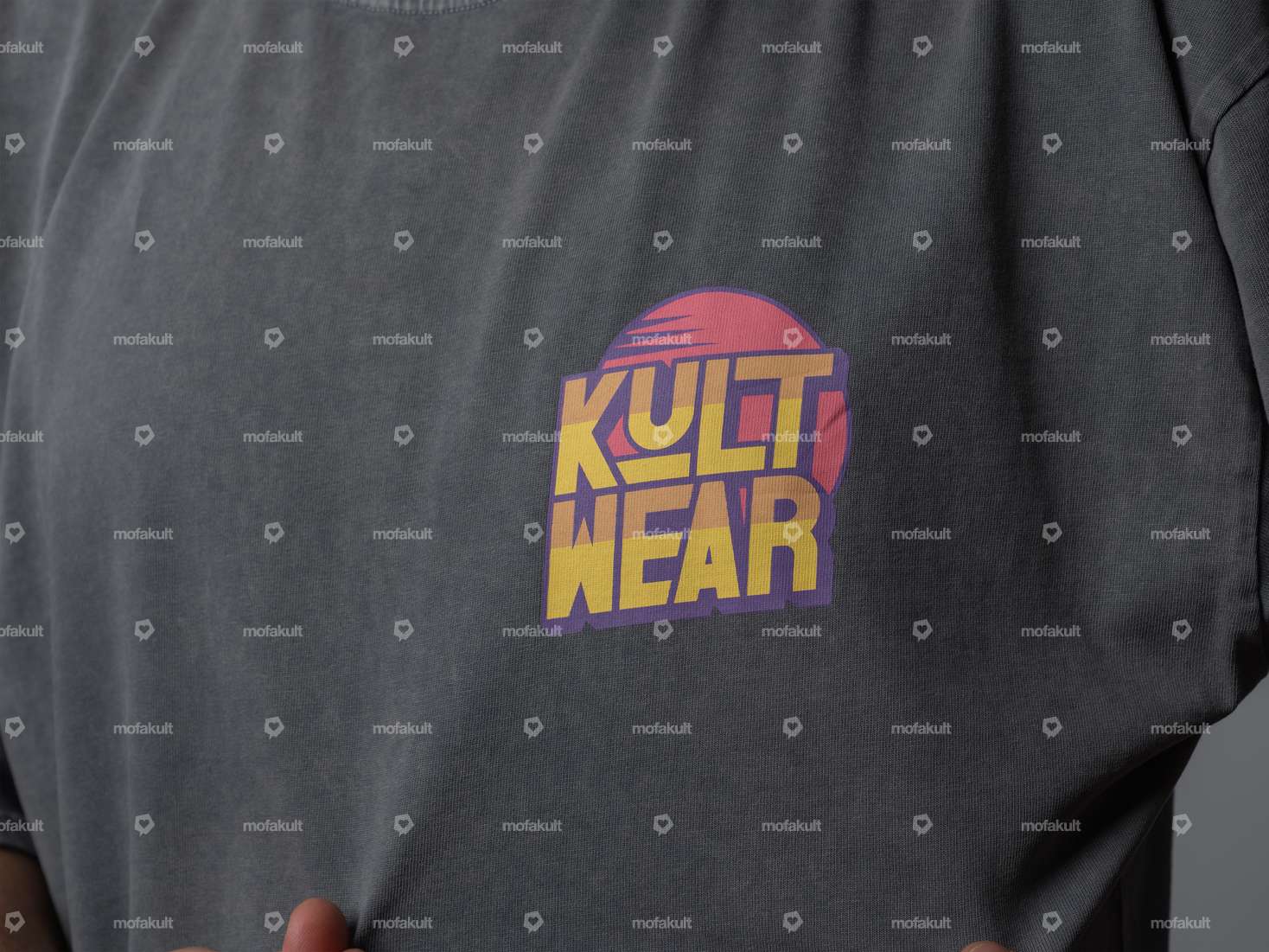 KULTWEAR T-shirt "Vintage" oversized gris Carousel Image 3