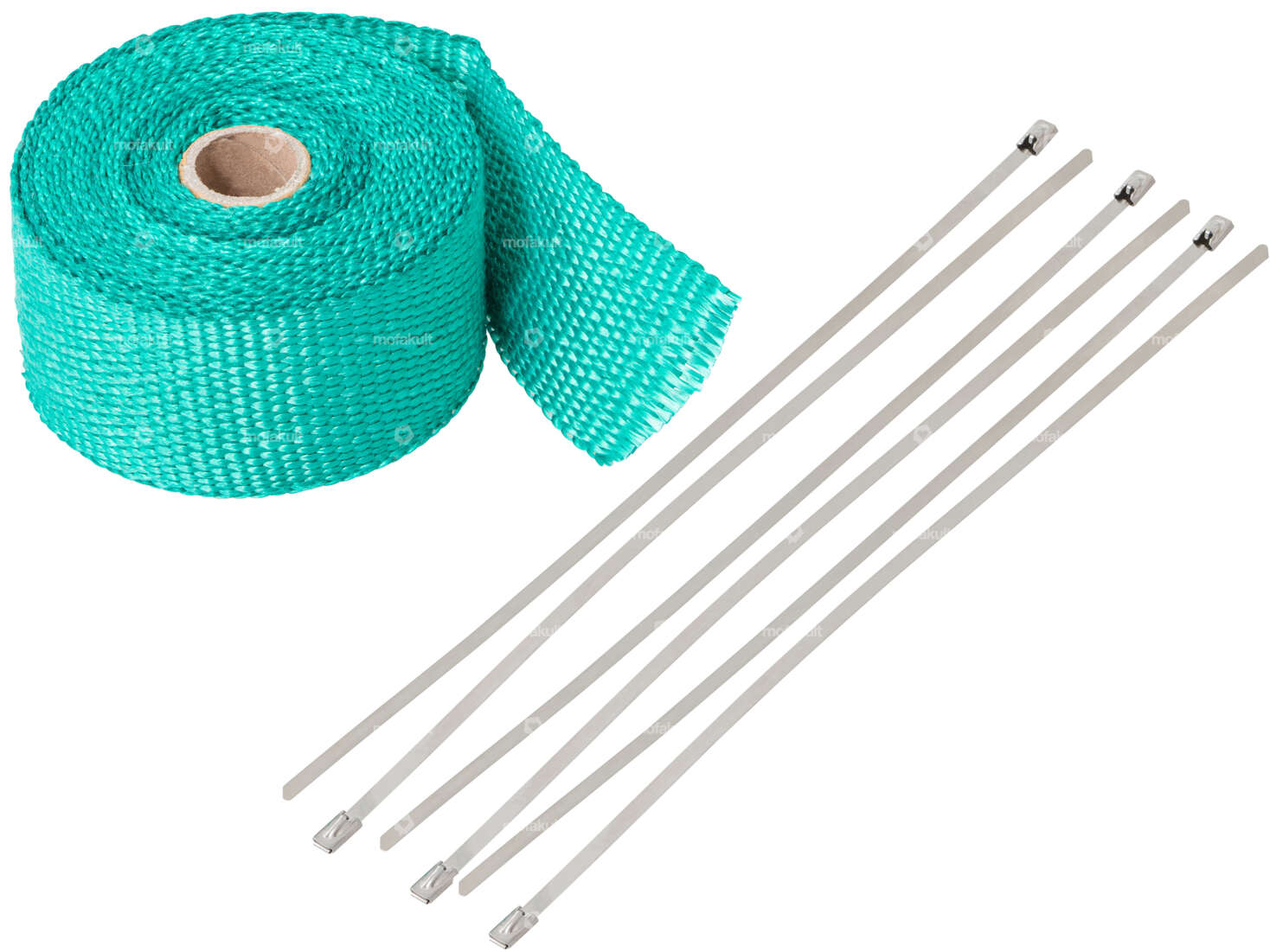 Bande de protection thermique avec fixation turquoise 5 m Carousel Image 1