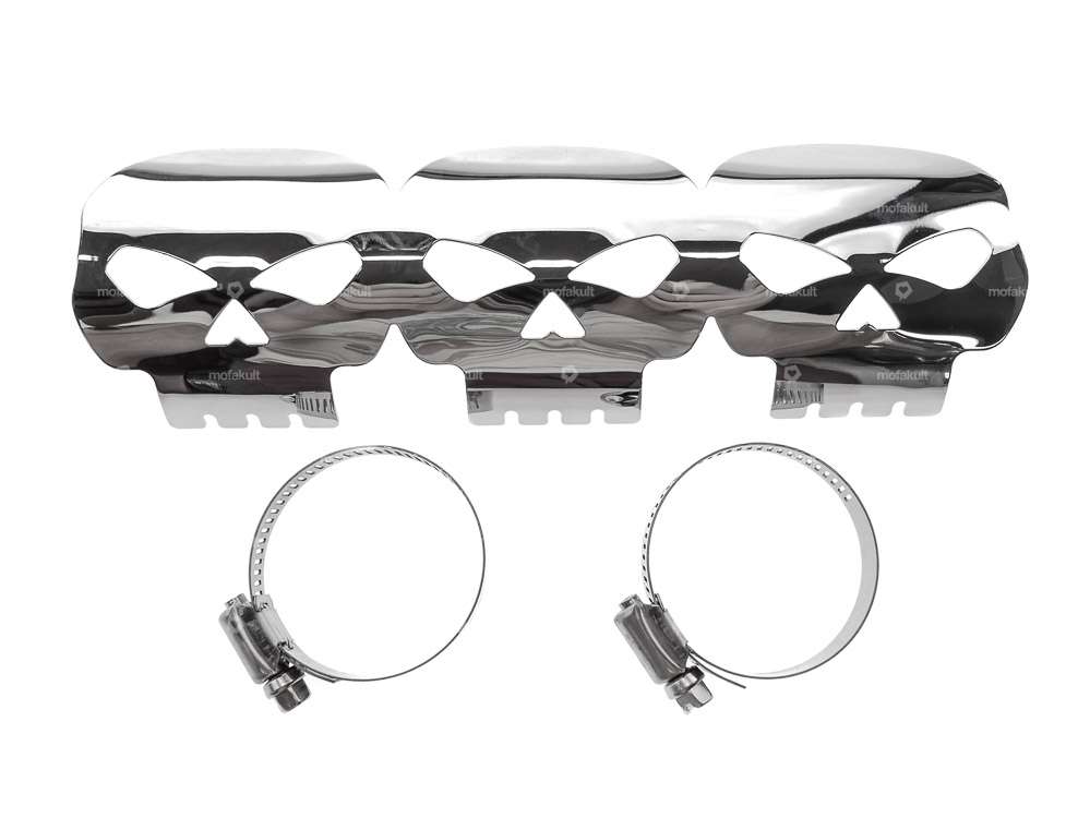 Auspuff Hitzeblech «Skull» Chrom Carousel Image 1