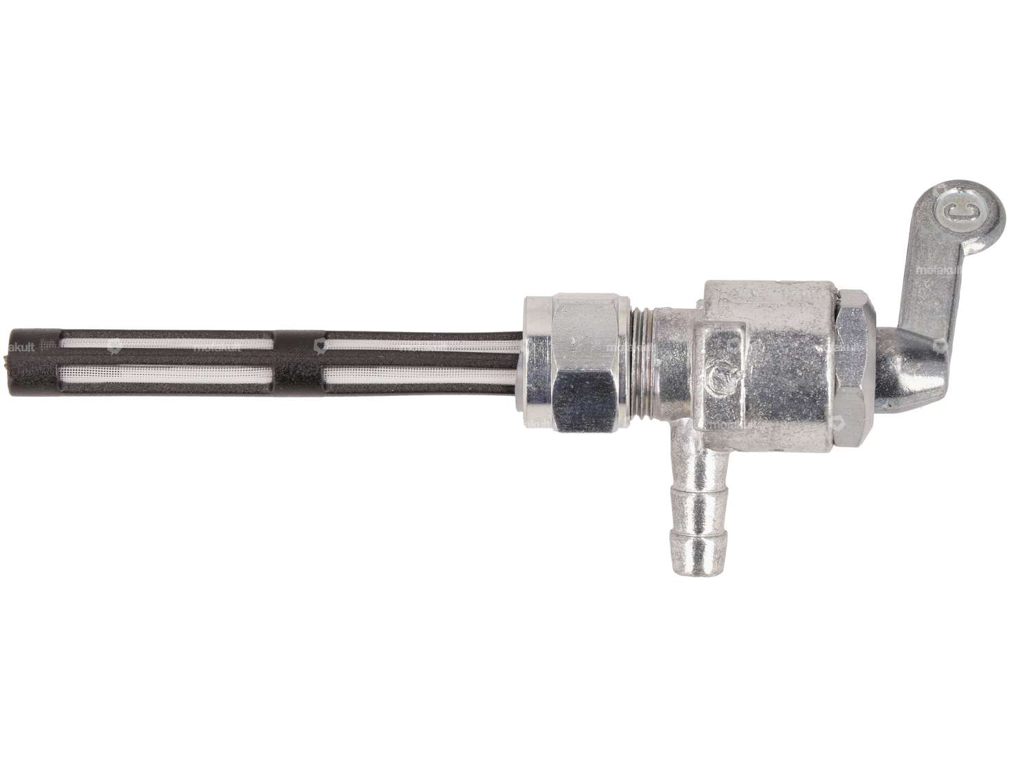 Robinet d'essence horizontal M12x1 (avec écrou-raccord) sortant par le bas Carousel Image 1