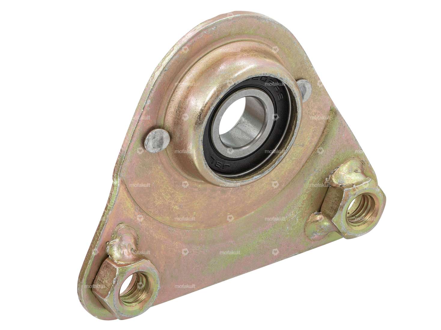 Triangular bearing plate yellow galvanized | Piaggio Ciao, SI, Bravo, Grillo Carousel Image 1