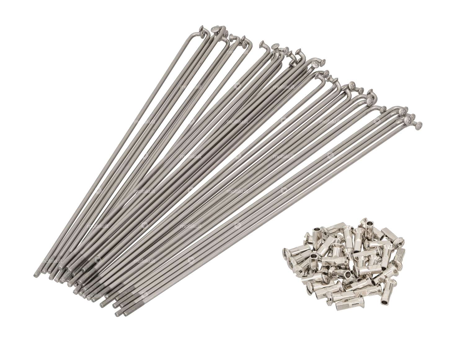 WWS 19" Jeu de rayons avec écrous (2.6 x 215 mm) Inox Carousel Image 1