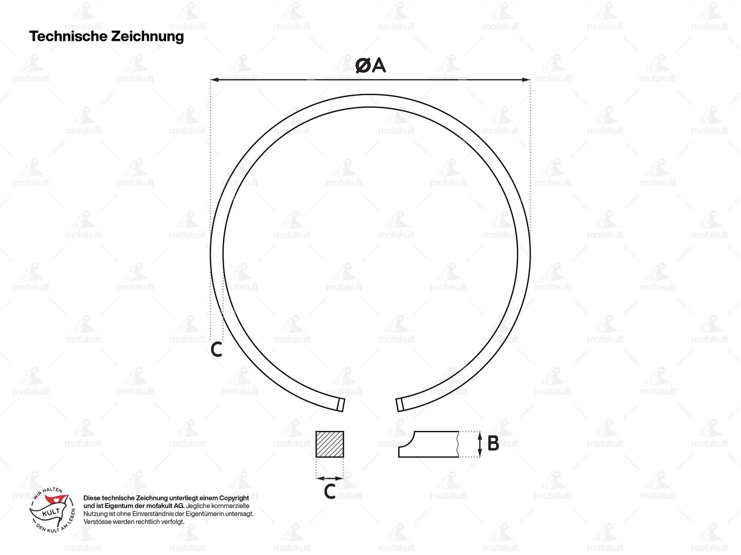 Meteor piston ring 40.5 x 2 mm (FS) Carousel Image 4