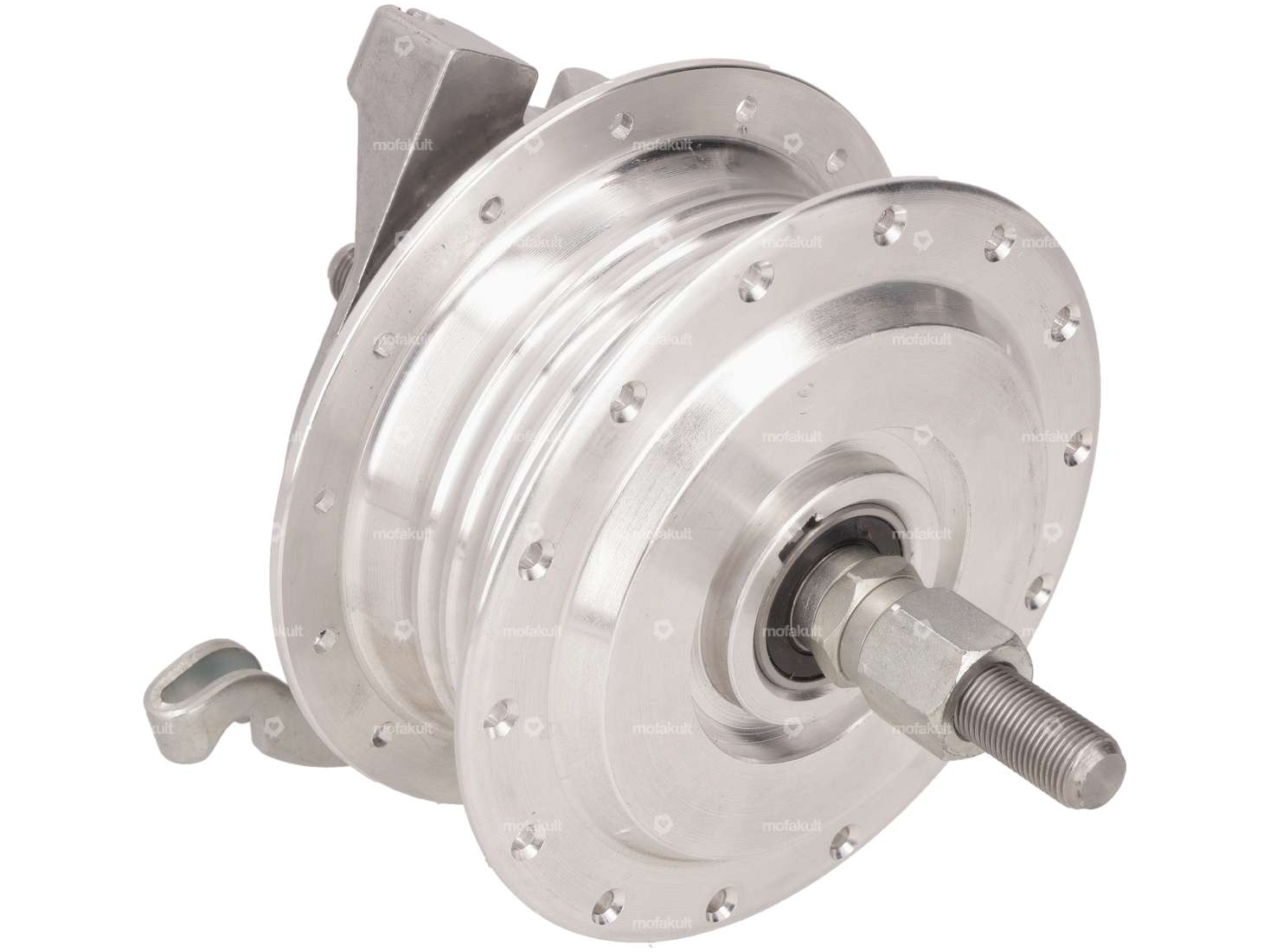 LELEU Radnabe Speichenrad vorne 28 Löcher mit Ankerplatte & Achse | Puch Maxi N, X30 Chopper Carousel Image 4