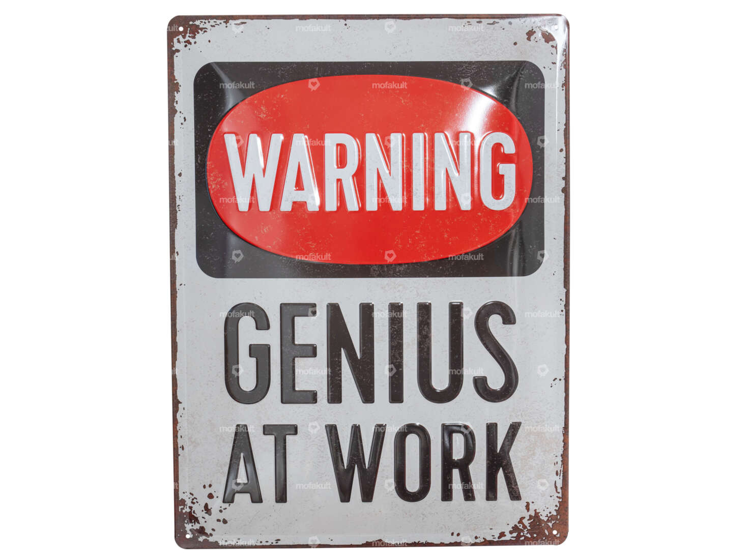 Nostalgic Art Blechschild «Warning Genius at work» 30 x 40 cm Carousel Image 1