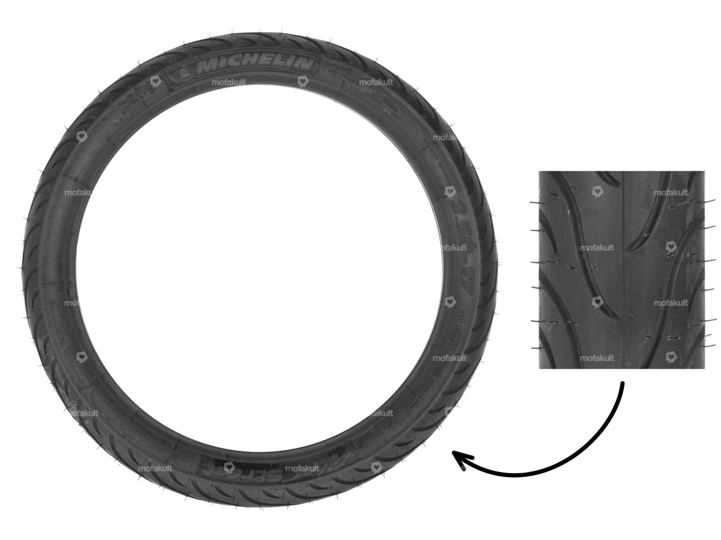 Michelin 2.50 x 17" Reifen Pilot Street Semi-Slick Carousel Image 1
