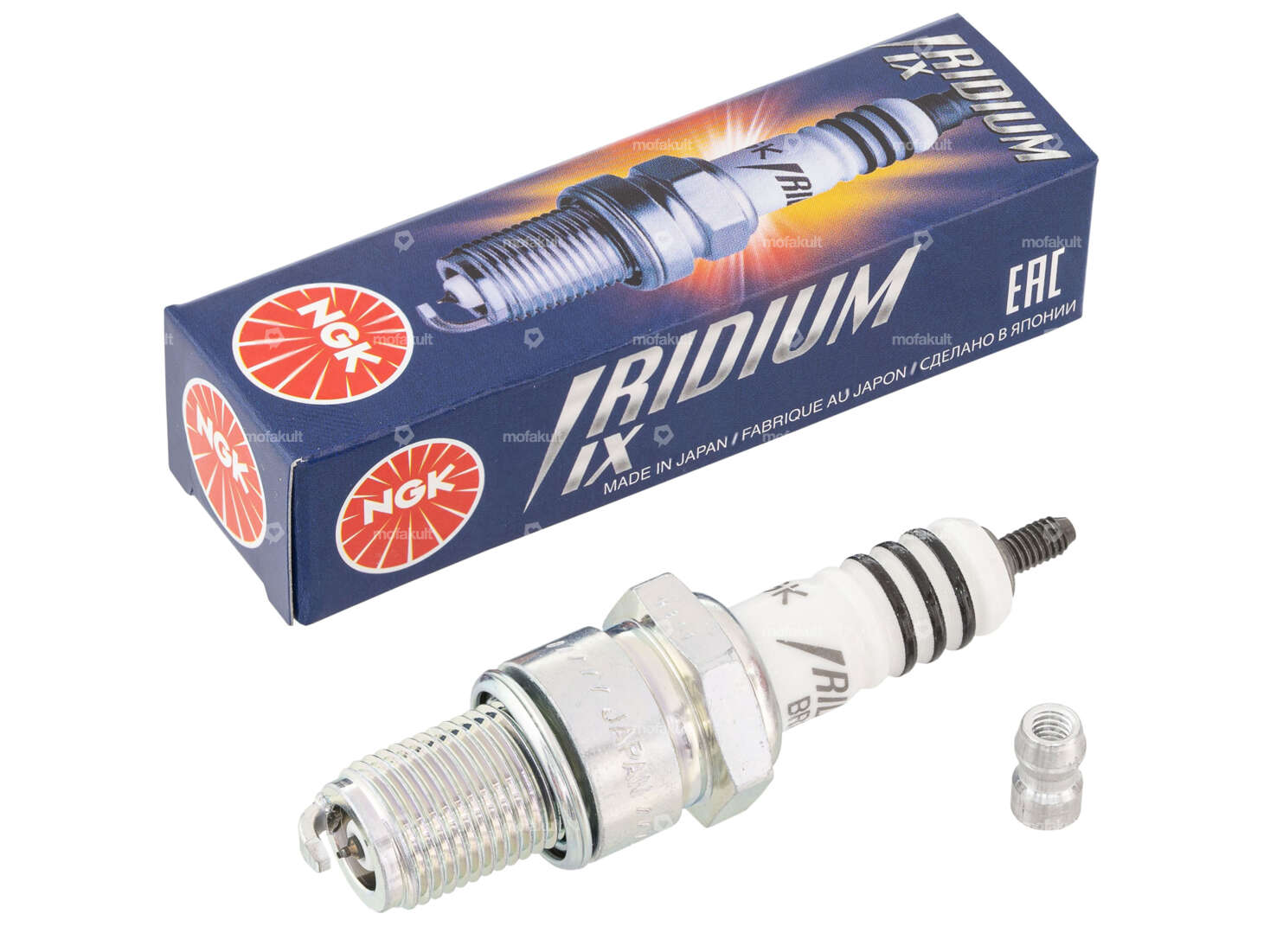 NGK BR7EIX Spark plug long thread interference-suppressed Iridium Carousel Image 1