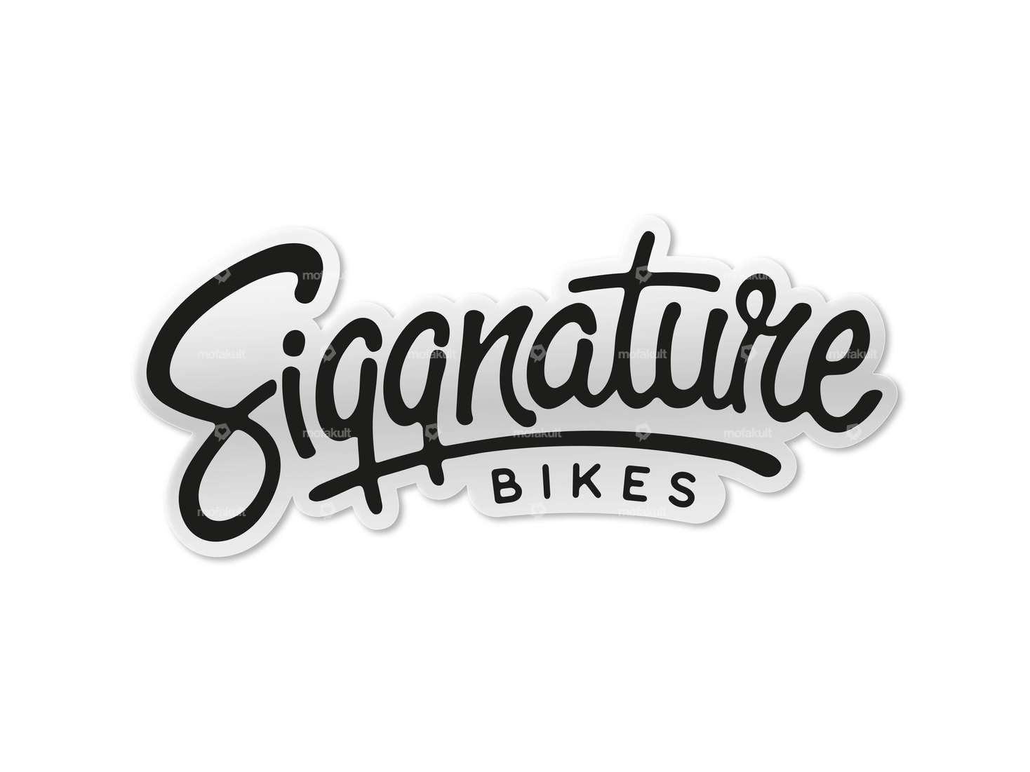 Autocollant Siggnature "Siggnature Bikes" 120 x 50 mm transparent noir Carousel Image 1