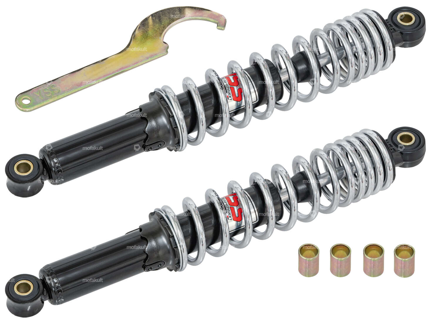 Amortisseur YSS 34 cm noir / chrome (pression d'huile) Carousel Image 1