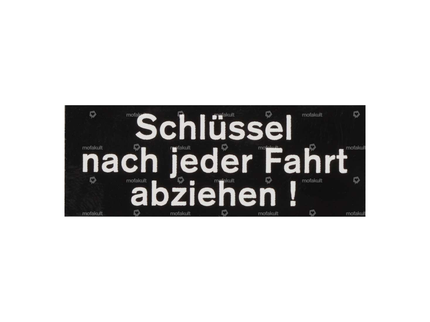 Autocollant cockpit "Retirer la clé de contact" | Hercules Prima, Optima Carousel Image 1