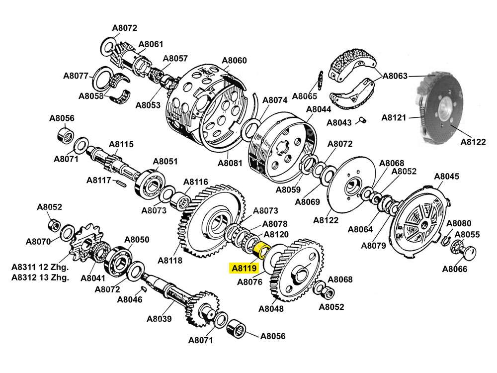 Beta 521 engine spacer bushing (A8119) Carousel Image 3