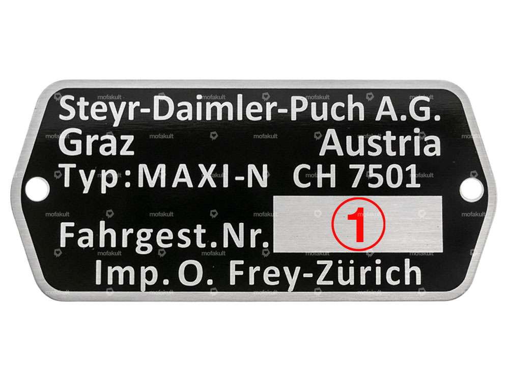 Plaque signalétique CH7501 | Puch Maxi N Carousel Image 2