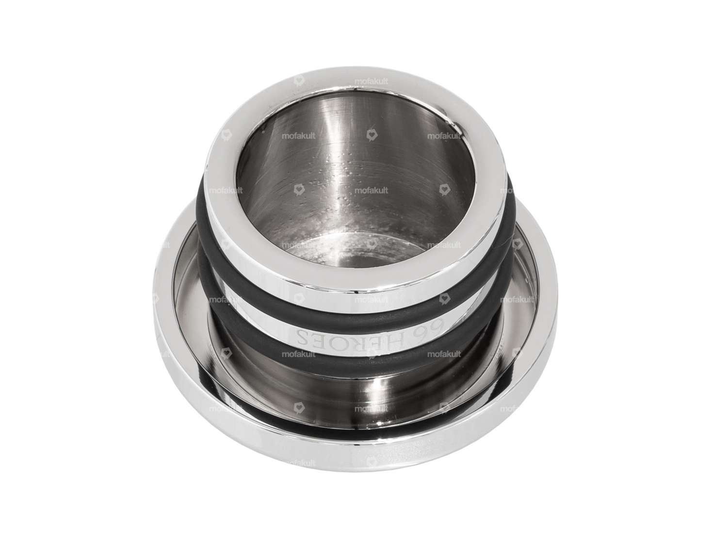 66HEROES Bouchon de réservoir alu rond chrome | Piaggio SI Carousel Image 2