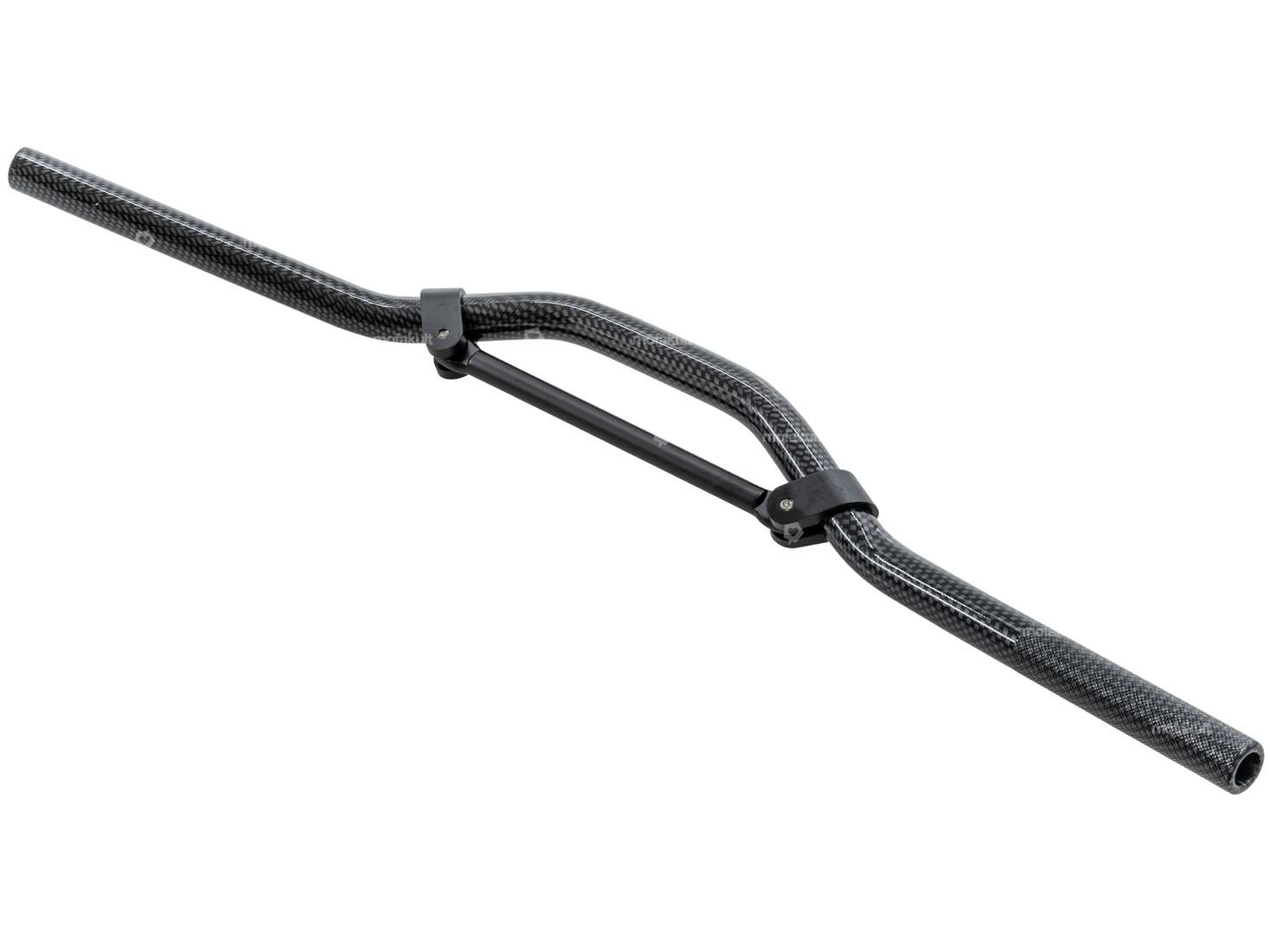 66HEROES Guidon de course en aluminium Plaque de fourche 7 cm carbone brillant avec entretoise mate Carousel Image 2