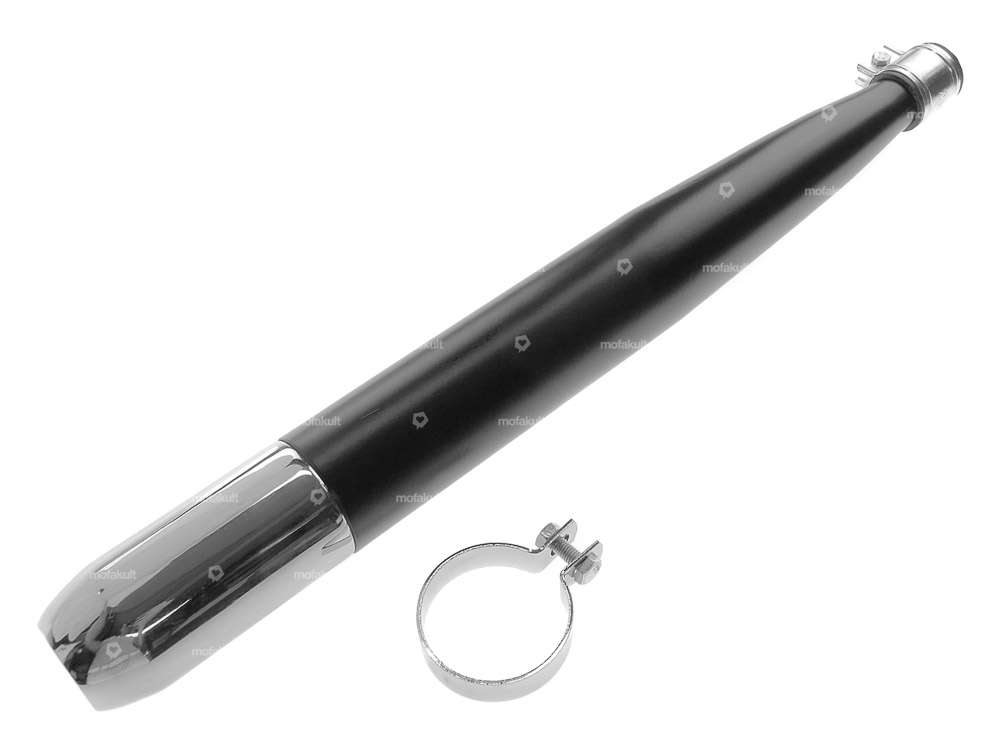 GPO Pot d'échappement cigare Ø 28 / 60 mm (noir / chrome) | Sachs Carousel Image 1