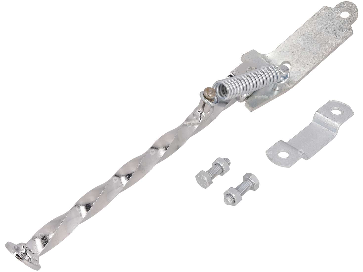 Béquille latérale tournée à gauche fixation plate 27 cm chrome Carousel Image 1