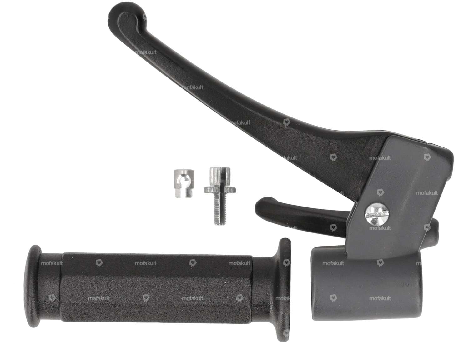 Domino brake lever set polygonal black / gray NOS | Piaggio Ciao PX, SI, Bravo Carousel Image 1