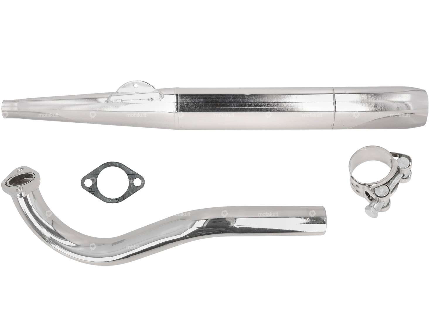 swiing® ingenious Cigare d'échappement 28 / 70 mm Chrome | Puch Supermaxi LG1/LG2 Carousel Image 1