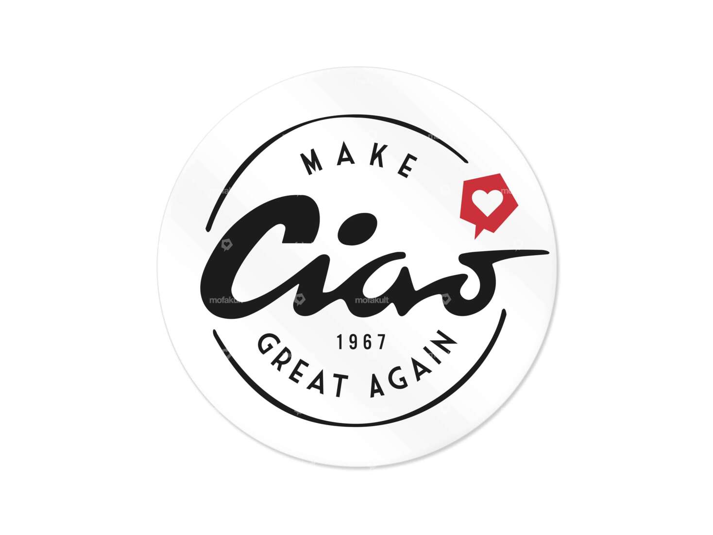 Autocollant "Make Ciao great again" Ø 60 mm blanc Carousel Image 1