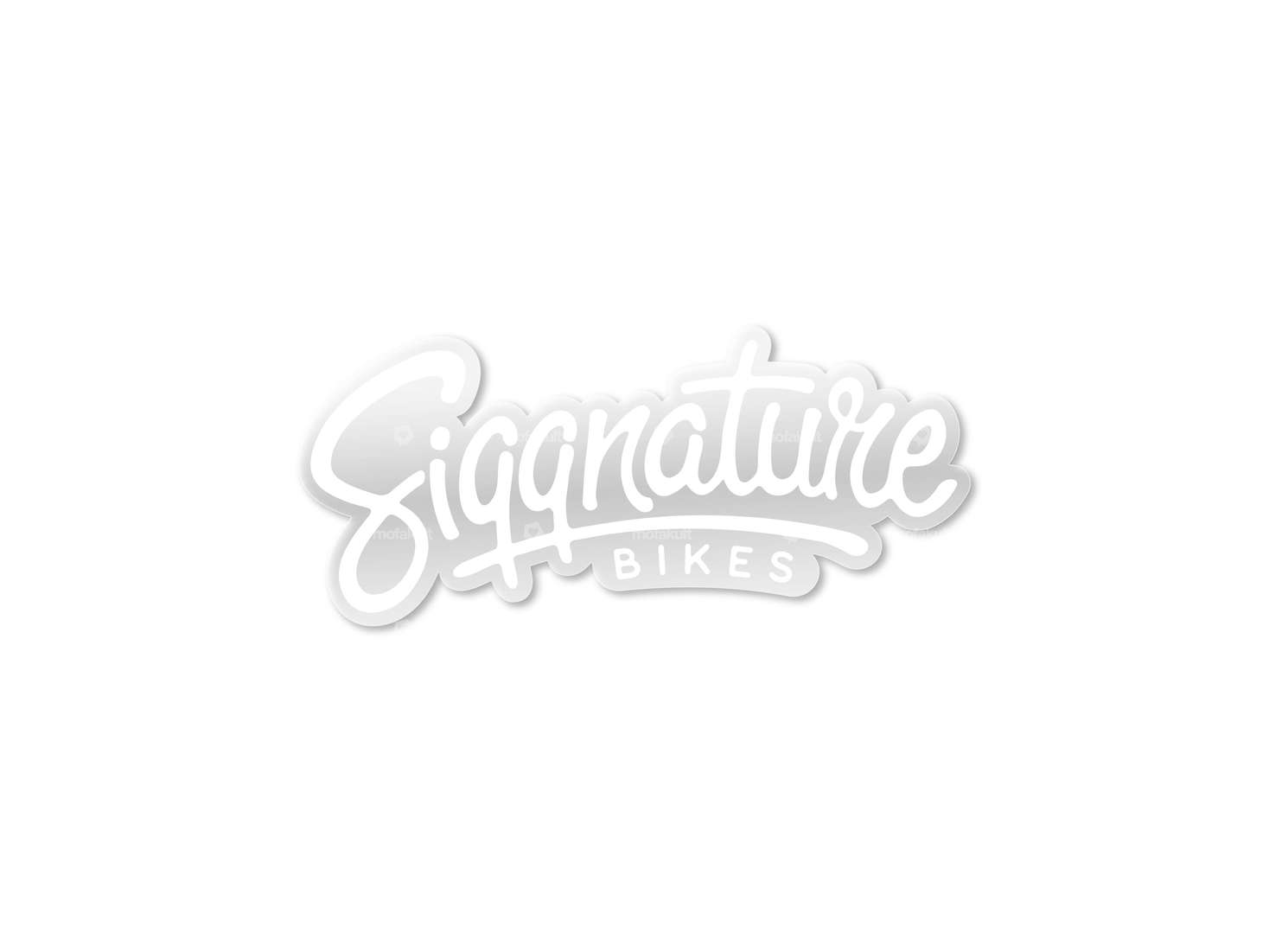 Siggnature autocollant "Siggnature Bikes" 70 x 30 mm transparent blanc Carousel Image 1