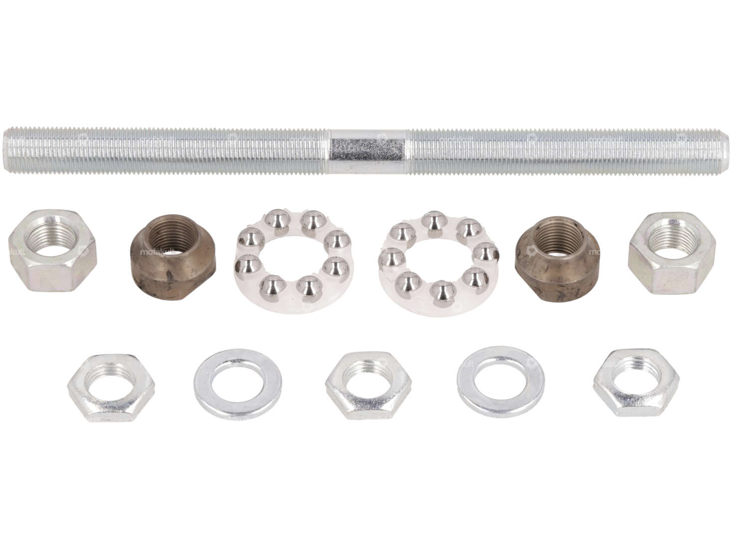 CIF wheel axle set M11x1 x 165 front wheel galvanized | Piaggio Ciao, SI, Bravo Carousel Image 1