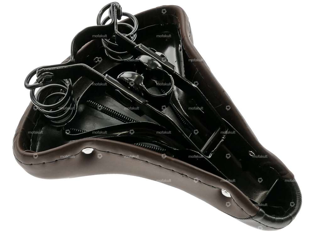 Selle Comfort à ressorts en tonneau noir / marron Carousel Image 3