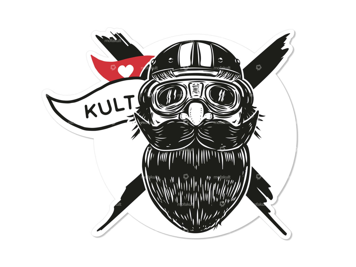 Autocollant "Bernard le barbu" Ø 12 cm hayon arrière Carousel Image 1