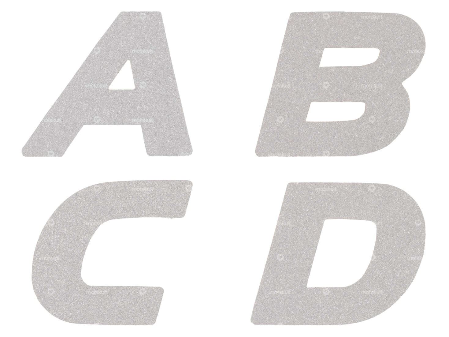 Aufkleber Buchstabe «A - Z» reflektierend silber (Auswahl) Carousel Image 1