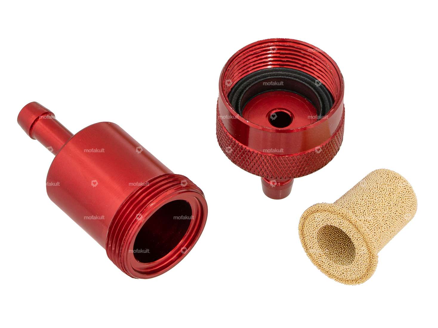 GPO fuel filter connection 6 mm aluminum red (removable) Carousel Image 2
