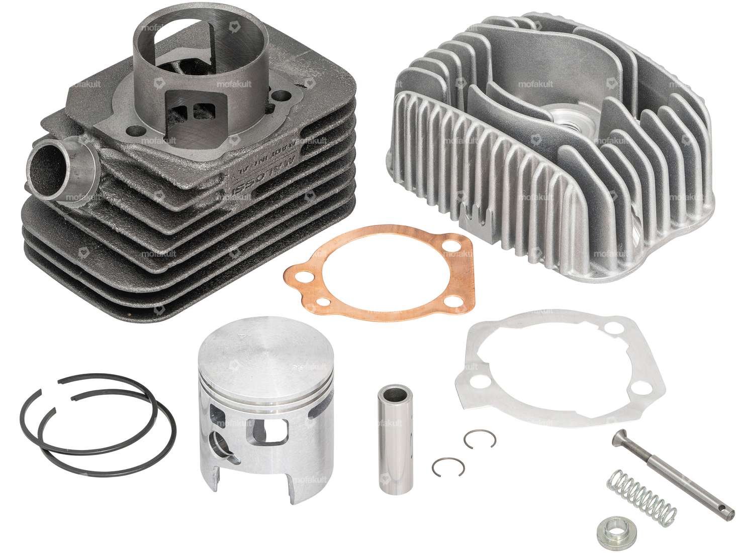 Malossi 46.5 mm cylinder kit incl. head 12 mm KoBo | Piaggio Ciao, SI, Bravo, Boxer Carousel Image 1
