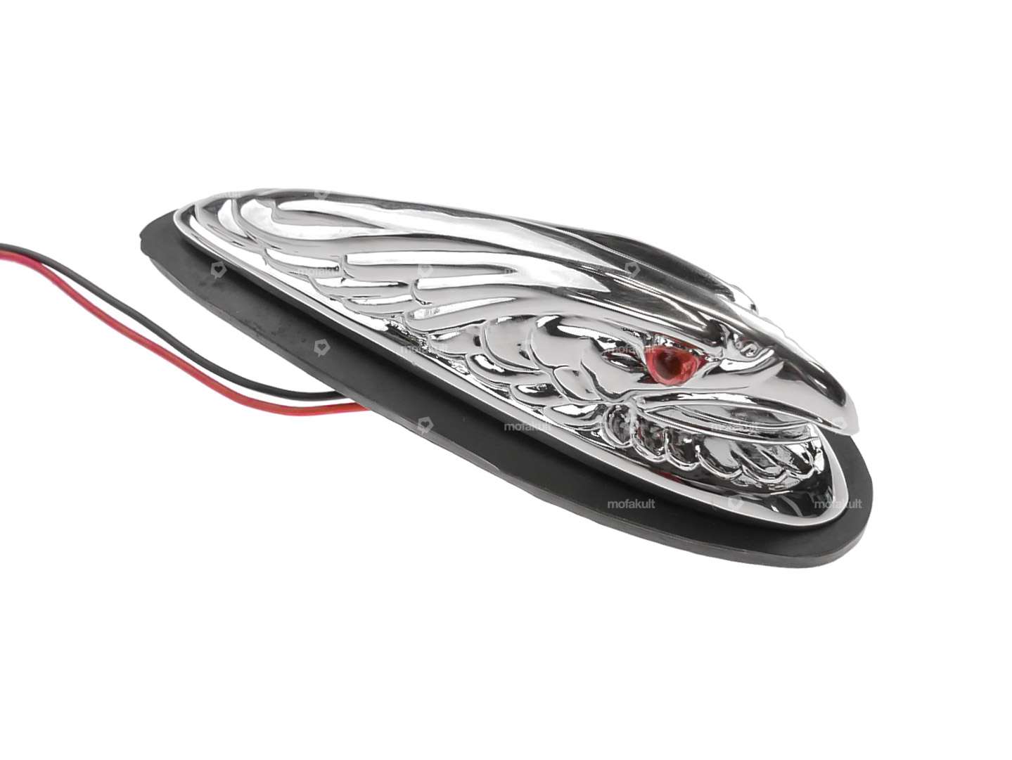 Ornamental figure eagle chrome small (illuminated eyes) Carousel Image 1