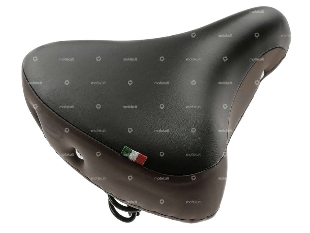 Selle Comfort à ressorts en tonneau noir / marron Carousel Image 4