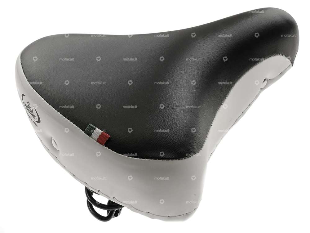 Selle Comfort à ressorts en tonneau noir / blanc Carousel Image 4