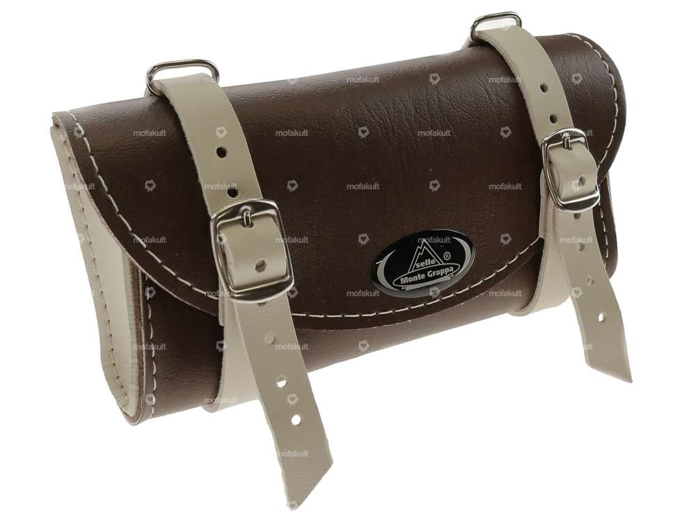Saddle bag "Classic" dark brown / cream Carousel Image 1
