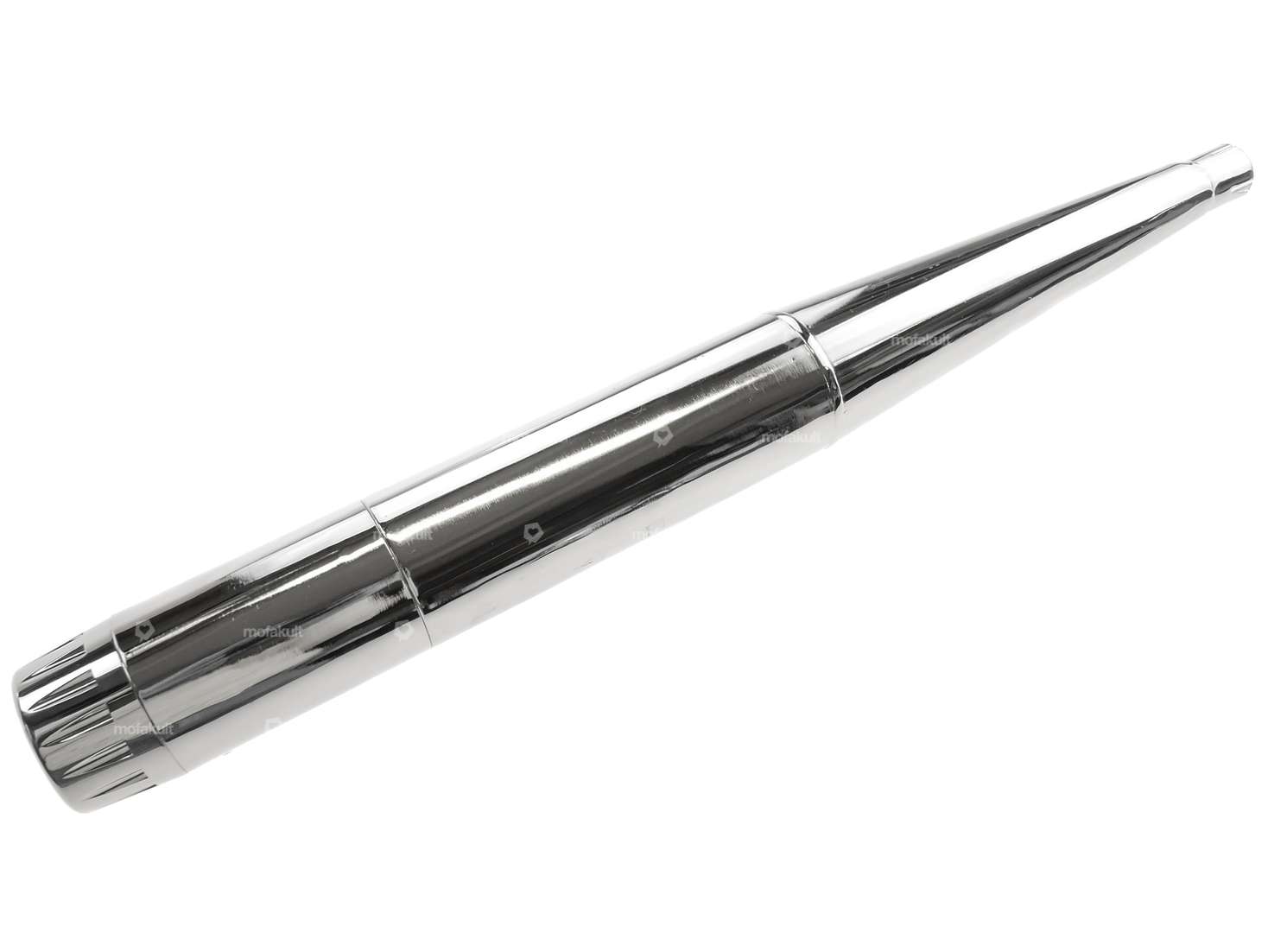 66HEROES Auspuff X-Pipe 32 mm Chrom / schwarz CNC Endstück Carousel Image 3