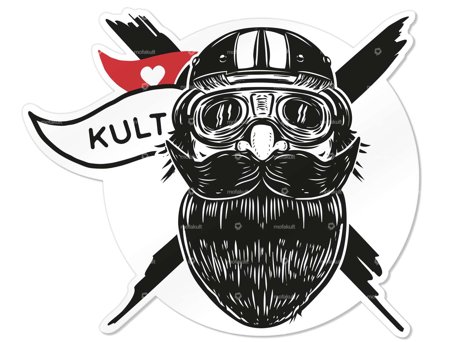 Autocollant "Bernard le barbu" Ø 34 cm lunette arrière voiture Carousel Image 1