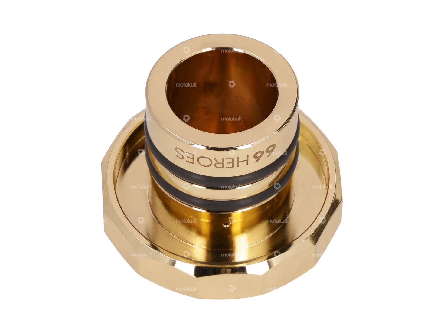 66HEROES gas cap square "Puch" gold | Puch Maxi Carousel Image 2